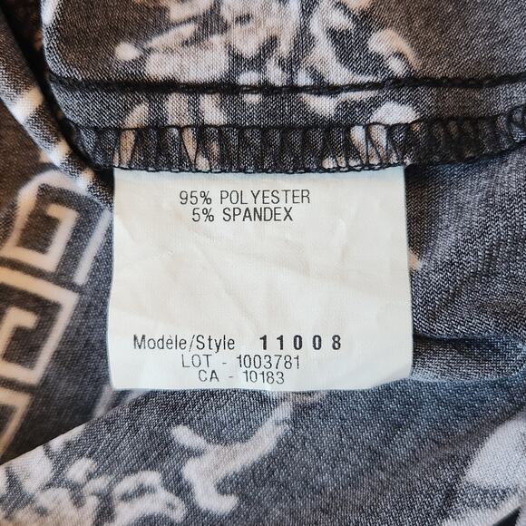 Cartise Sheath Dress Floral Chains Print, black, white, silver 3/4 sleeve sz 10 - Picture 8 of 12